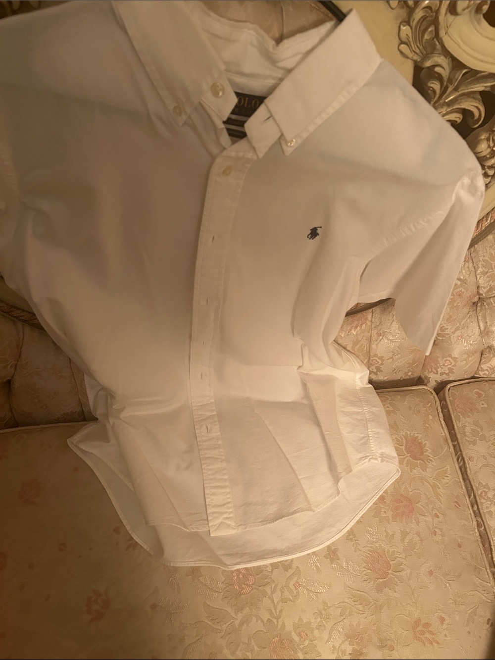 Polo by Ralph Lauren White Button-Down Shirt with Navy Pony